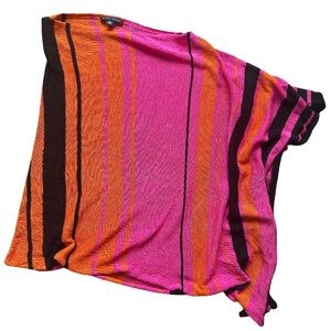 banana republic pink and orange striped poncho